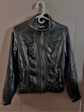 Dark brown leather jacket